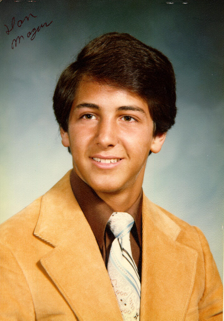 photo of young man in senior portrait for school.